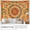 Tapisserier Sun Moon Tapestry Wall For Room Vintage Decor Printed Bakgrund Hanging Borstat Fabric Festival Party Office Home