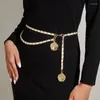 Cinturones Vestido de mujer Traje Pequeña Fragancia Cadena de cintura Moda Cinturón Cuerda Accesorios para niñas 2024
