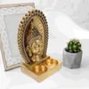 Candle Holders Buddha Statue Candlestick Tabletop Resin Stand Religious Vintage