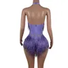 nuovo 2023 frange di paillettes viola Body sexy nappa tuta latino Dance Pole Costume Stage Party Club Dancer Performance Liusu C4Kw #