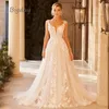 Elegante Sweetheart Wedding Dr per le donne 2024 A-Line bianco aperto indietro pizzo applique tulle abito da sposa treno abiti da sposa 65Ka #