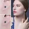 Stud Earrings JewelryPalace Flower Natural Black Spinel 925 Sterling Silver For Women Gemstone Fine Jewelry Anniversary Gift