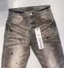 lila märke denim jeans herrdistrikt streetwear fi smal färg graffiti skadade rippade hiphop jean pants d3uj#