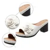 Slippers Platform Chunky Sandals For Women 10 Ladies Summer Heels Vintage Solid Color Floral High Clear