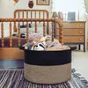 Förvaringspåsar stora korgar för att organisera filtkorg vardagsrum hund leksak bin vävt tvätt smutsiga kläder 90l mix svart