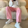 2023 New Fi Pink Baggy Men Cargo Jeans Pantaloni eleganti dritti Casual da donna Solid Lg Pantaloni Y2K Vestiti Pantal Homme 86mi #