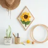 Knitting Sunflower Weaving Loom Kit with Frame Wooden Craft Weaving Loom Arts Develops Creativity DIY Knitting Crochet Set for Beginner