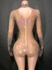 Luksusowe dhinestes Pantard Spodnie Kobiety wieczorny impreza na balu urodzinowy strój seksowne kostium tańca kryształowy scena body noszenie t0vy#