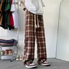 Pantaloni da uomo Primavera Autunno Plaid Dritti Allentati Casual High Street Personalizzati Semplici Pantaloni quotidiani da uomo Pantaloni da uomo