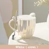 Tazze Tazza luminosa con coperchio Tazza d'acqua in ceramica per uso domestico Cucchiaio Colazione Latte Caffè Ufficio Bere Coppie Amici