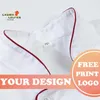 Anpassen DIY Logo Print Chef Uniform Küche Bäckerei Cafe Food Service Lgth Sleeve Atmungsaktive Cook Wear Kellner Jacke Overalls R4I3 #