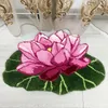 Mattor Peony Lotus Flower Carpet Bedroom Decoration Rug Anti-Slip Bath Mat Floral Flocking Absorberande Badrum Dörrat Bedside Area Rugs