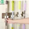 Hooks WHISM Wall Mount Mop Holder Plastic Adhesive Shelf Cleaning Brush Rack Broom Kitchen Storage Bathroom Organizer