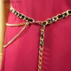 Cinture a catena in vita Catena in vita con pendente in metallo multistrato in pelle catena per ombelico da donna cintura sexy alla moda e di fascia alta Y240329
