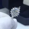 Кольца кластера, серебро 925, оригинальный бриллиант бриллиантовой огранки, проба прошлого 1, 6, 5 мм, цвет D, кольцо с муассанитом и подсолнухом, ювелирные изделия с драгоценными камнями GiftC268S