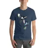 Polos pour hommes Flight Fight - Magpies In Midair T-Shirt surdimensionnés noirs