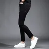 Летние черные рваные джинсы Мужская уличная одежда Повседневные легкие облегающие брюки до щиколотки Джинсовые брюки R13W #