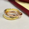 Topkwaliteit designer ring voor dames titanium staal drie ronden ringen geometrische ringen cadeau-item