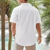 Men's Casual Shirts Men Button-down Shirt Stylish Lapel Collar Summer For Office Beach Wear Solid Color Button Down Top