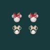 Ohrstecker Bogen Niedliche Ohrringe Ganze Perle Maus Kristalle Cartoon Schmuck Für Frauen 2021 Trend Anime Charme Hochzeit Accessories297a