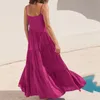 Feestjurken Zomer Vrouwen Casual losse maxi-jurk Sexy spaghetti Boho Strand Vrouwelijke mouwloos vest Lange vestidos