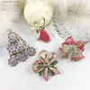 Pins Brooches New sweet romantic Pink girly Brooch Christmas Bell Pink Bow Cute Angel Christmas Holiday Gift Decoration Brooch Pin Jewelry Y240329