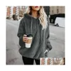 Dames Hoodies Sweatshirts Dames Winter Dames Sherpa Oversized Fleece Plevier Met Capuchon Losse Pluizige Jas Warme Streetwear Drop Delive