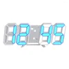 Relógios de mesa 3D LED Digital Alarm Nordic Wall Pendurado Relógio Calendário USB Eletrônico