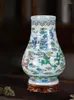 Vase Jingdezhen Ceramic Vase Decoration Chinese Retro Hand Painted Blue and White Porcelain Curio Shelf