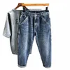 Hohe Qualität Frühjahr Neue Vintage-Jeans Männer Fi Lose Verjüngt Drapieren Jugend Denim Hosen Jeans Hip Hop Männlichen Streetwear 577D #