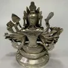 Dekorativa figurer gamla kinesiska tibet silver handgjorda nepal tusenhänder guanyin bodhisattva staty