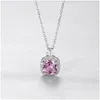 Pendant Necklaces Link Chain 925 Sterling Square For Women Gifts Fine Jewelry Morganite Gemstone Collares Drop Delivery Pendants Dhobw