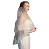 veil Double Layer Comb Sequins Lace For Wedding Shoulder Length Veil Lace Bride White Petticoat Bride Wedding Accories C2EW#