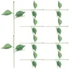 Decorative Flowers 10 Pcs Artificial Flower Pole Floral Picks Stems Fake And Leaves Green With Curved Rod Plastic