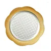 Flatware Sets Customize Flower Gold Wedding Decoration Dishes Plating Plastic Fruit Tray Serving Trays