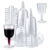 Disposable Cups Straws 200Pcs Clear Plastic Wine Glass Recyclable & Reusable For Champagne Dessert Beer Pudding Party