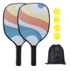 Tennisrackets Pickle Ball Peddel Met 4 Ballen Lichtgewicht Pickleball Draagbaar Duurzaam Antislip Slijtvast Voor Competitietraining Dhxwg