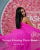Verngo Simple Fuschia Silk Chiff مستقيم المساء Dres One Lg Sleve Dubai Women Prom Dr Plus Size Sizeal Dr H1sh#