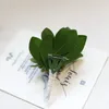 Fresh Forest Series Imitati Green Plant Brosch White Fr Groom Men Wedding Suit Pin Dinner Corsage Gift Utsökt Accory 13gl#