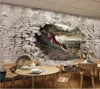 壁紙3D壁画の壁紙リビングルームレンガ造りの壁の動物のステレオ絵画の背景
