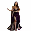 Lorie Marockan Caftan Evening Dr med avtagbara tågguldapplikationer Veet Mermaid Dubai Arabic Prom Gown Party Dr 2021 A0DW#