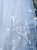 2T 3D FRS Wedding Veil med Comb Cover Face Pearls LG Bridal Veils Y88Q#