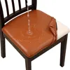 椅子はダイニングソリッドPUレザーの防水とオイルプルーフストレッチ洗える取り外し可能なプロトクターカバースリップカバー
