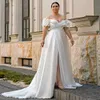 بالإضافة إلى الحجم الزفاف dres Big Women Bride Dr Off the Counter v Neck Pearls Fr Satin A Line Corset Bridal Gown M4br#