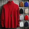 Nya män Autumn/Winter Knit Sweater Solid Color High Neck Slim Casual Pullover/Men FI Brand Turtleneck Knit Sweater Pullover 31Zl#