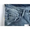 Herenjeans Nieuwe heren lente- en zomertijd Slim Fit Elastische taille Gat Modieus Drop Delivery Kledingkleding Dhgxs