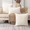 Pillow 1PC Plush Decorative Throw Covers Fuzzy Striped Soft Pillowcase Case Shell For Sofa Couch Bedroom