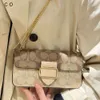 Schoudertassen voor dames zijn in de uitverkoop in de fabriek Olay Nieuwe damestas Morgan Chain Klein Vierkant Klassiek Oude bloemcombinatie Leer Mini Eén schouder Crossbody