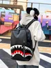 Men's backpack, travel bag, fashionable backpack, student backpack, large capacity street trend shark beak backpack 1121