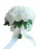 Bouquets de mariage Bouquet de mariée blanc Soie Frs Roses artificielles Boutniere Mariage Demoiselle d'honneur Corsage Accessoires de mariage b0zD #